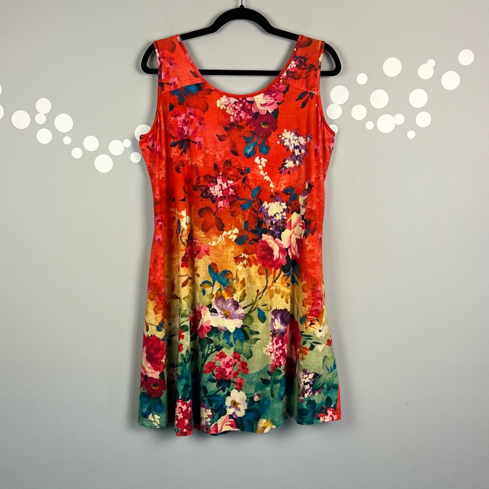 Parsley and Sage Floral Tank Dress Size XL